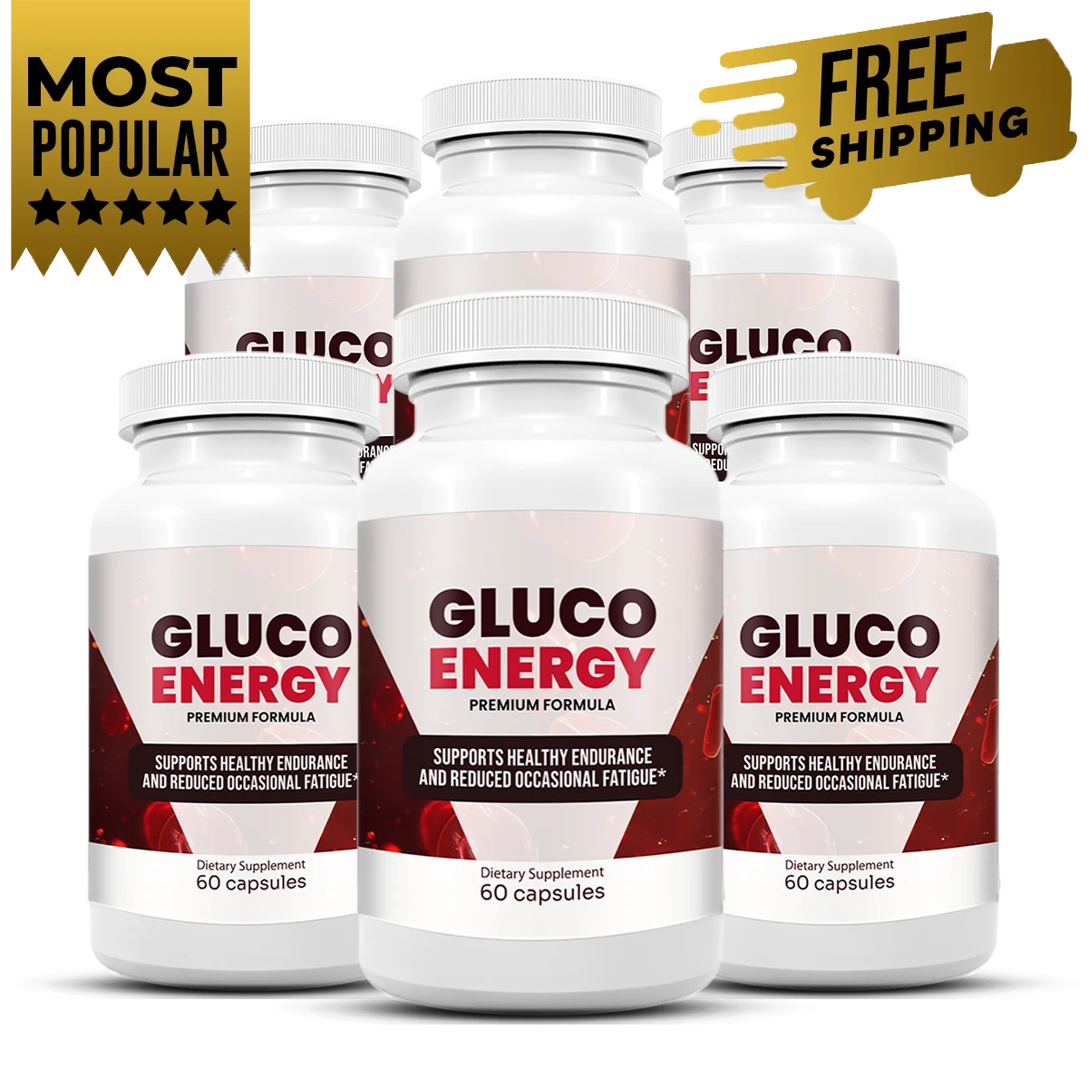 Gluco Energy 6 Bottle Package - Weight Loss Supplement Bundle